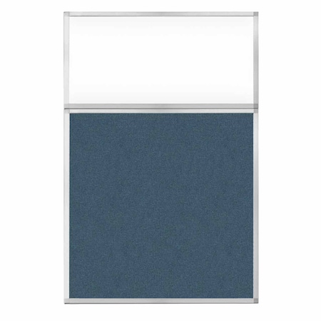 Versare Hush Panel Configurable Cubicle Partition 4' x 6' W/ Window Caribbean Fabric Clear Window 1812485-2
